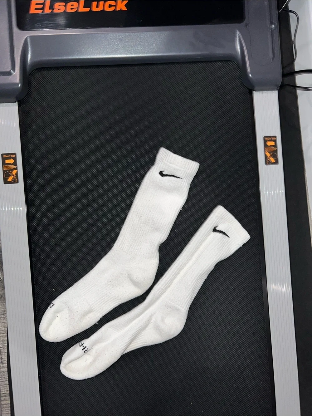 Nike White Crew Socks with Black Swoosh - Men's